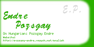 endre pozsgay business card